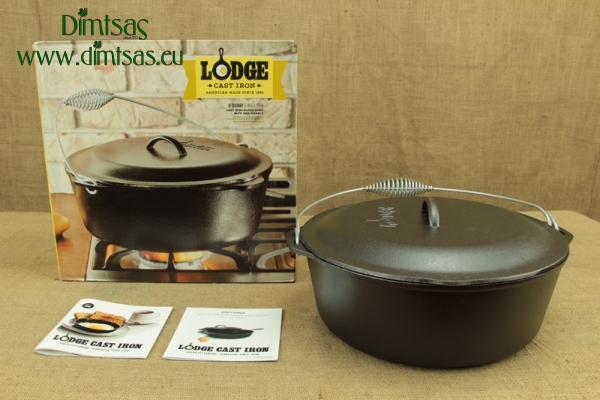 Lodge Cast Iron Dutch Oven with Spiral Bail Handle 8.5 lit
