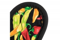 Λαβή Υφασμάτινη για Μαντεμένια Τηγάνια Multi-color Chili Pepper Απεικόνιση Ένατη