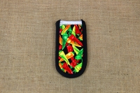 Λαβή Υφασμάτινη για Μαντεμένια Τηγάνια Multi-color Chili Pepper Απεικόνιση Πρώτη