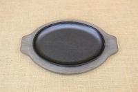 Set Oval Serving Griddle Handle-less & Wood Underliner with Handles Second Depiction