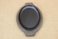 Set Oval Serving Griddle Handle-less & Wood Underliner with Handles Fourth Depiction