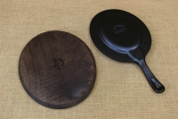 Set Rimmed Oval Serving Griddle & Wood Underliner Sixth Depiction