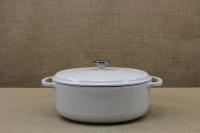 Enameled Cast Iron Dutch Oven - Casserole 6.6 lt Oval Oyster First Depiction