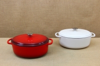 Enameled Cast Iron Dutch Oven - Casserole 6.6 lt Oval Oyster Eighth Depiction