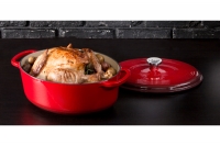 Enameled Cast Iron Dutch Oven - Casserole 6.6 lt Oval Red Tenth Depiction
