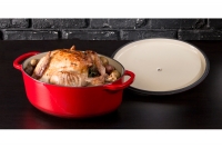 Enameled Cast Iron Dutch Oven - Casserole 6.6 lt Oval Red Eleventh Depiction