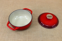 Enameled Cast Iron Dutch Oven - Casserole 1.4 lt Red Eighth Depiction