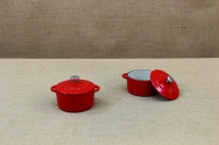 Enameled Cast Iron 10 oz. Round Cocottes Set of 2 Red First Depiction