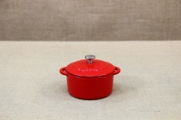 Enameled Cast Iron 10 oz. Round Cocottes Set of 2 Red Second Depiction