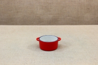 Enameled Cast Iron 10 oz. Round Cocottes Set of 2 Red Third Depiction