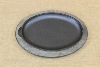 Set Oval Serving Griddle Handle-less & Wood Underliner Second Depiction