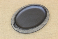 Set Oval Serving Griddle Handle-less & Wood Underliner Fourth Depiction