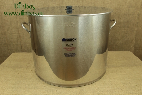 Stock Pot Stainless Steel 68x56 1.2 mm with Bottom 1.5 mm 200 lit