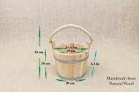 Bucket Wooden with Rope 4.5 liters Sixth Depiction