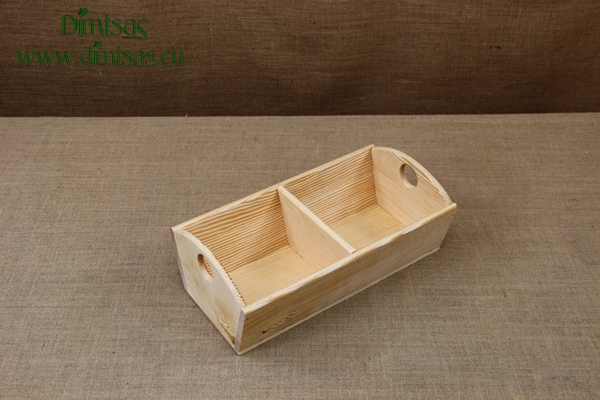 Wooden Dough Bowl with 2 Partitions