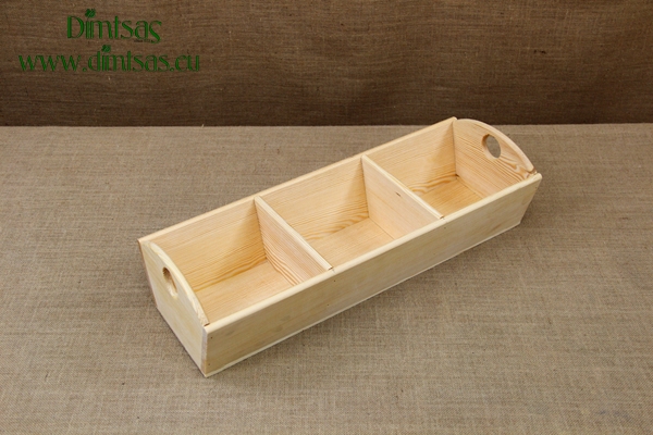 Wooden Dough Bowl with 3 Partitions