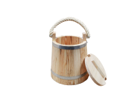 Wooden Milk Bucket with Lid & Rope 7.5 liters Twelfth Depiction