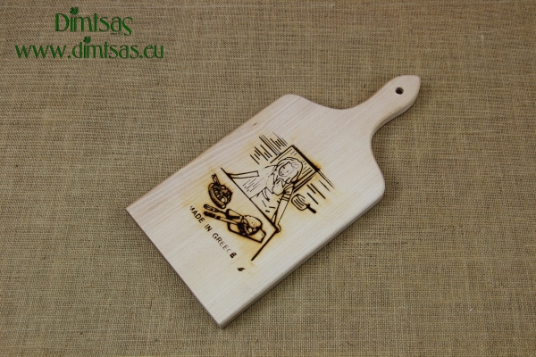 Wooden Cutting Board with Metal Hook 38x22 cm