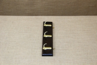 Wooden Wall Hanger with 3 Metal Hooks Black Second Depiction