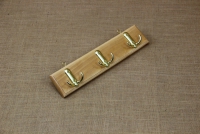 Wooden Wall Hanger with 3 Metal Hooks Beige First Depiction