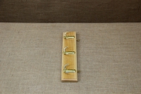 Wooden Wall Hanger with 3 Metal Hooks Beige Second Depiction