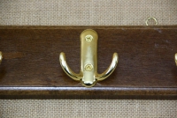 Wooden Wall Hanger with 3 Metal Hooks Brown Fourteenth Depiction