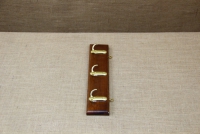 Wooden Wall Hanger with 3 Metal Hooks Brown Second Depiction