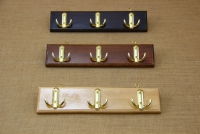 Wooden Wall Hanger with 3 Metal Hooks Brown Fifth Depiction
