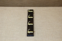 Wooden Wall Hanger with 4 Metal Hooks Black Second Depiction