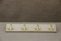Wooden Wall Hanger with 4 Metal Hooks Beige First Depiction