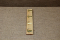 Wooden Wall Hanger with 4 Metal Hooks Beige Second Depiction