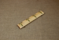 Wooden Wall Hanger with 4 Metal Hooks Beige Third Depiction