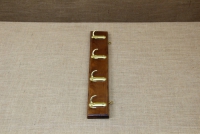 Wooden Wall Hanger with 4 Metal Hooks Brown Second Depiction