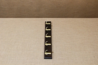 Wooden Wall Hanger with 5 Metal Hooks Black Second Depiction