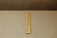 Wooden Wall Hanger with 5 Metal Hooks Beige Second Depiction