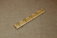 Wooden Wall Hanger with 5 Metal Hooks Beige Third Depiction