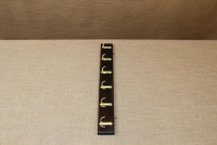 Wooden Wall Hanger with 6 Metal Hooks Black Second Depiction