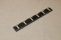 Wooden Wall Hanger with 6 Metal Hooks Black Third Depiction