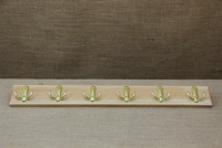 Wooden Wall Hanger with 6 Metal Hooks Beige First Depiction