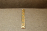 Wooden Wall Hanger with 6 Metal Hooks Beige Second Depiction