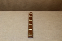 Wooden Wall Hanger with 6 Metal Hooks Brown Second Depiction