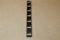 Wooden Wall Hanger with 7 Metal Hooks Black Second Depiction