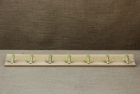 Wooden Wall Hanger with 7 Metal Hooks Beige First Depiction
