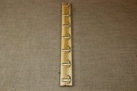 Wooden Wall Hanger with 7 Metal Hooks Beige Second Depiction