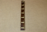 Wooden Wall Hanger with 7 Metal Hooks Brown Second Depiction