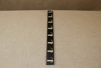 Wooden Wall Hanger with 8 Metal Hooks Black Second Depiction