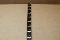 Wooden Wall Hanger with 9 Metal Hooks Black Second Depiction