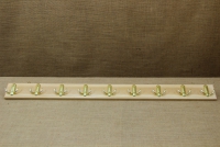 Ξύλινη Κρεμάστρα Τοίχου με 9 Μεταλλικούς Γάντζους Μπεζ Απεικόνιση Πρώτη