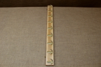 Wooden Wall Hanger with 9 Metal Hooks Beige Second Depiction