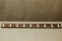 Wooden Wall Hanger with 9 Metal Hooks Brown First Depiction